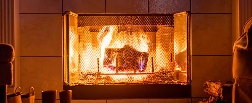 Mendota Hearth Landscape Fireplace Installation in Farmingville, New York